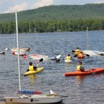 Traditional Summer camp kayaking & Canoeing scene