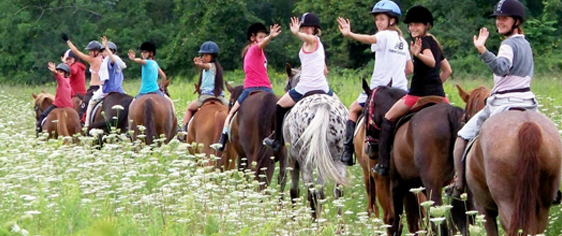 Students at Horseback Riding Camp