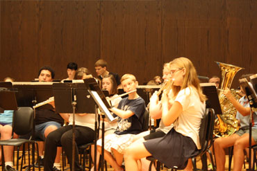 Orchestra practice at summer performing arts program