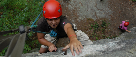 Teen Repelling during Rock Climbing Camp